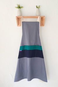 Delantal Azul Gris Escandinavo Tirante cruzado algodón